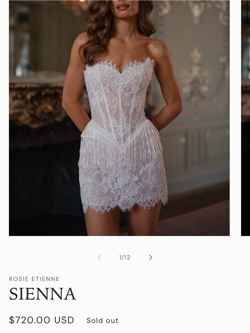 Strapless White Lace Fringe Chemise